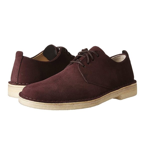 New  CLARKS Men\'s Desert London, Burgundy Suede Oxford main image 6